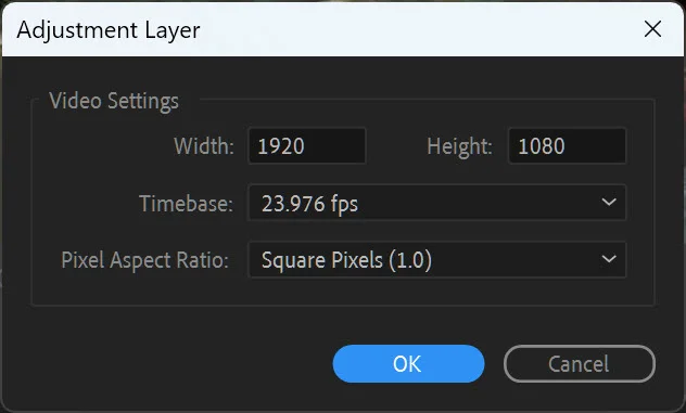 adjustment layer specifications